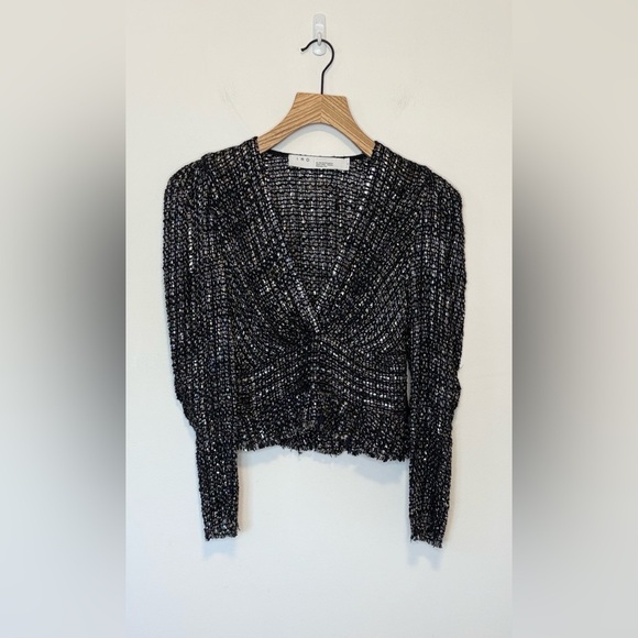 IRO PARIS Guarda Cropped Metallic Bouclé Top, 
Size : small Waist - Picture 5 of 16